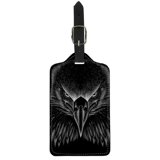 Black And White Eagle Print Luggage Tag