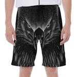 Black And White Eagle Print Men's Beach Shorts