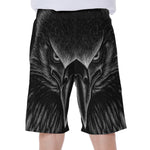 Black And White Eagle Print Men's Beach Shorts