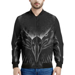Black And White Eagle Print Men's Bomber Jacket
