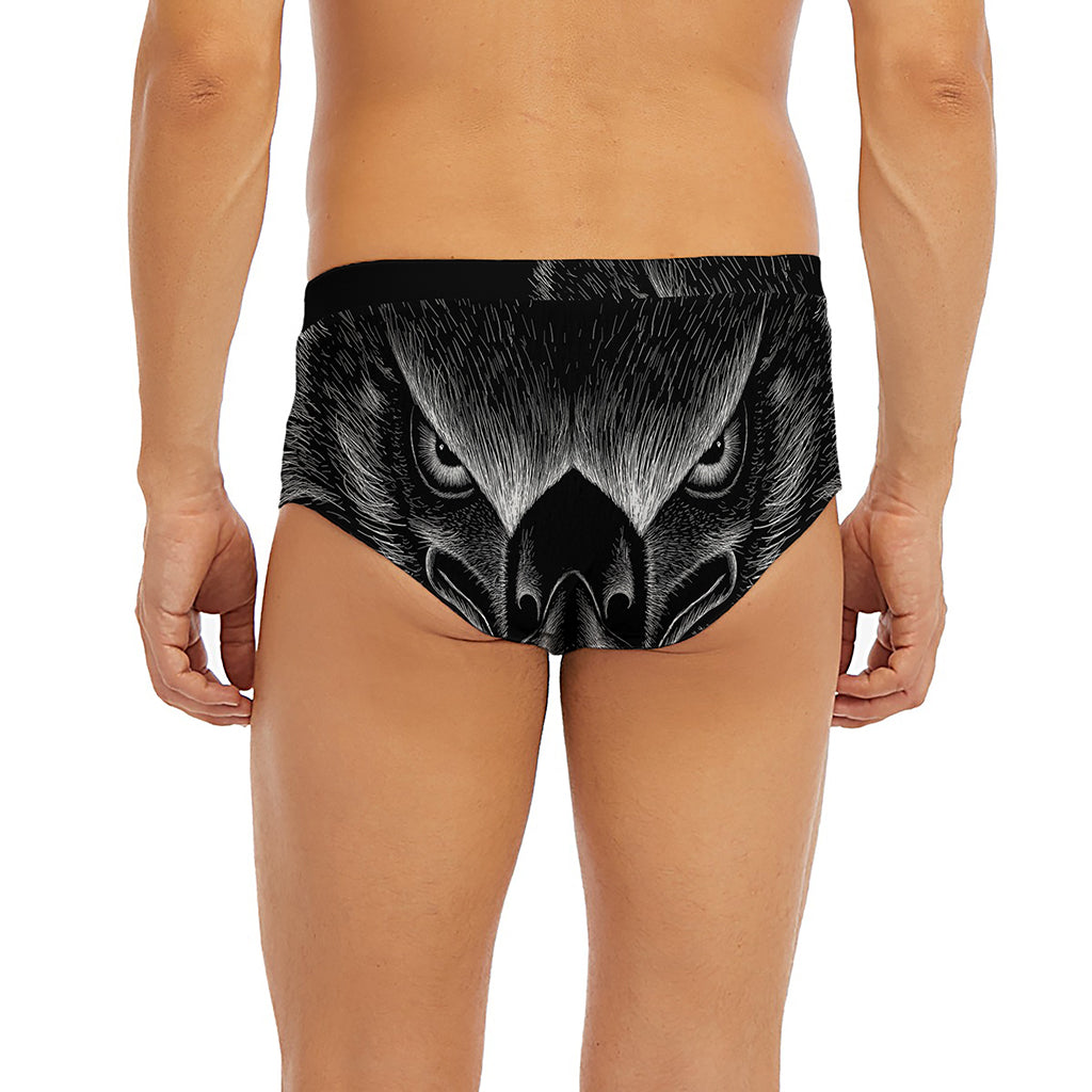 Black And White Eagle Print Men's Briefs