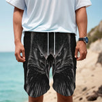 Black And White Eagle Print Men's Cargo Shorts