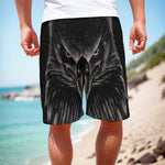 Black And White Eagle Print Men's Cargo Shorts