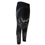 Black And White Eagle Print Men's Compression Pants