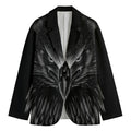 Black And White Eagle Print Men's Cotton Blazer