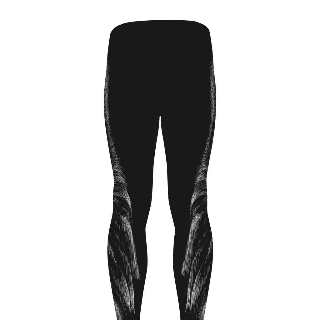 Black And White Eagle Print Men's leggings