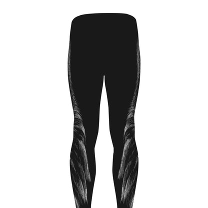 Black And White Eagle Print Men's leggings