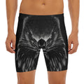Black And White Eagle Print Men's Long Boxer Briefs