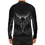 Black And White Eagle Print Men's Long Sleeve Rash Guard