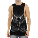 Black And White Eagle Print Men's Muscle Tank Top