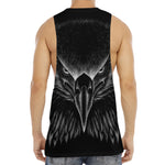 Black And White Eagle Print Men's Muscle Tank Top