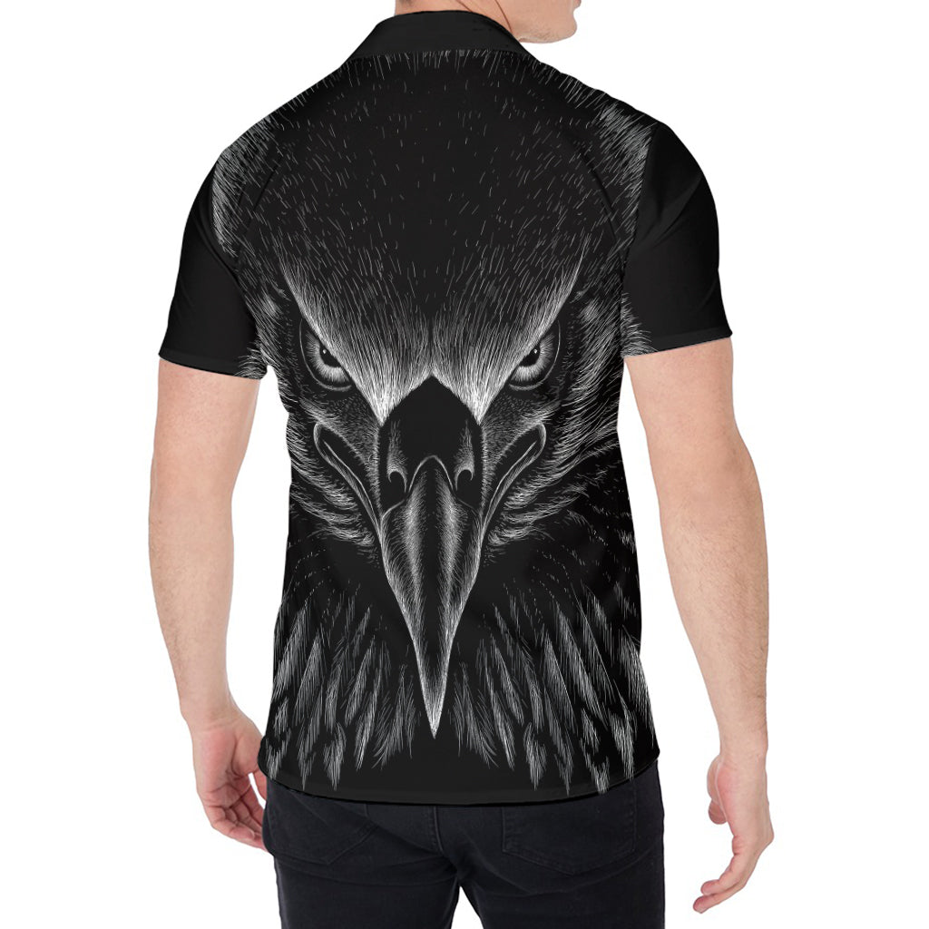Black And White Eagle Print Men's Shirt