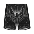 Black And White Eagle Print Men's Athletic Shorts