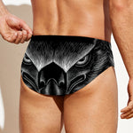 Black And White Eagle Print Men's Swim Briefs