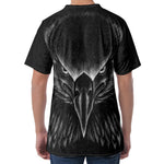 Black And White Eagle Print Men's Velvet T-Shirt