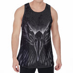 Black And White Eagle Print Men's Velvet Tank Top