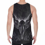 Black And White Eagle Print Men's Velvet Tank Top
