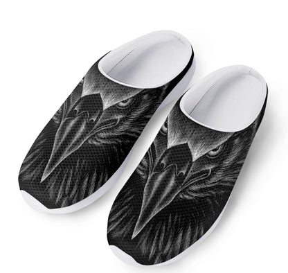 Black And White Eagle Print Mesh Casual Shoes