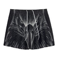 Black And White Eagle Print Mesh Shorts