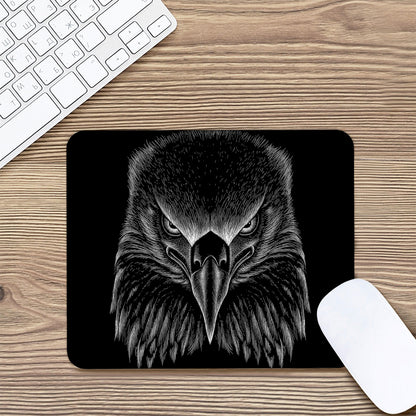 Black And White Eagle Print Mouse Pad
