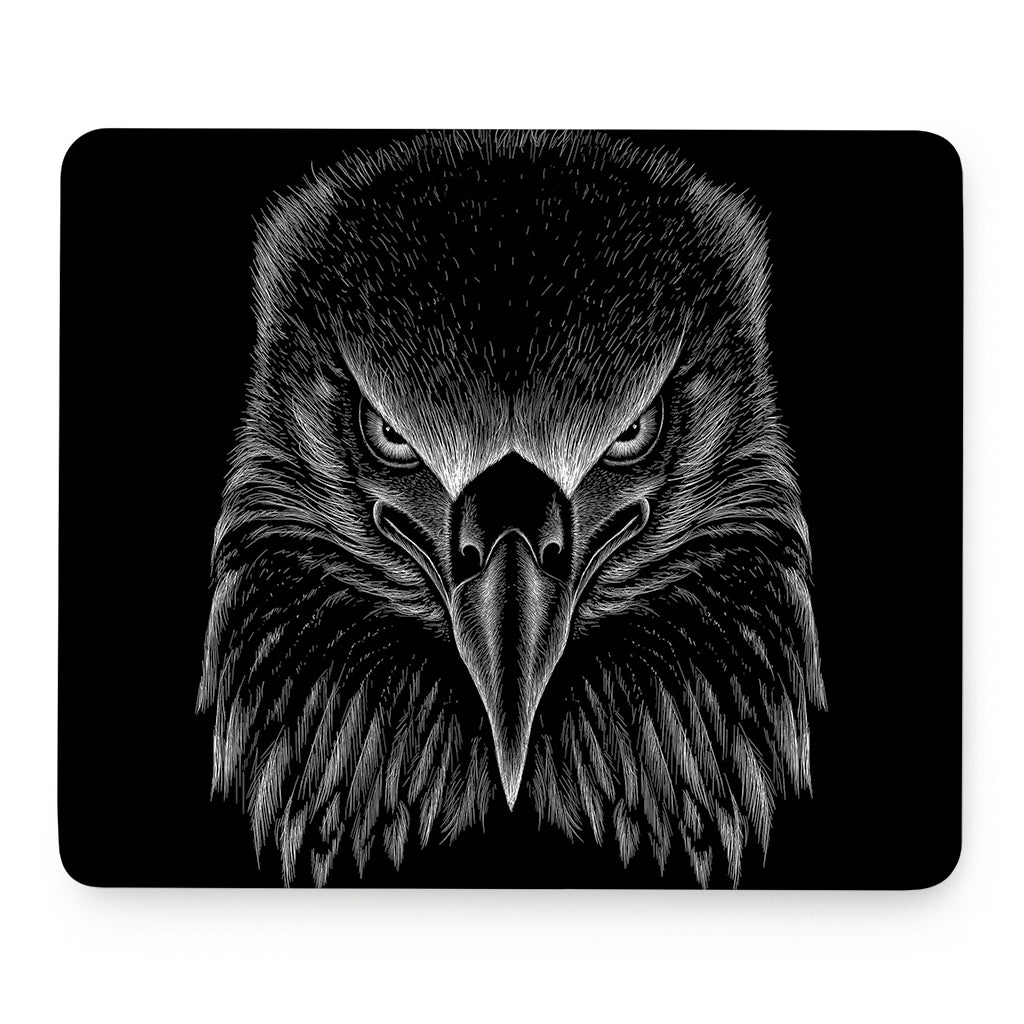 Black And White Eagle Print Mouse Pad