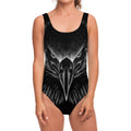 Black And White Eagle Print One Piece Swimsuit