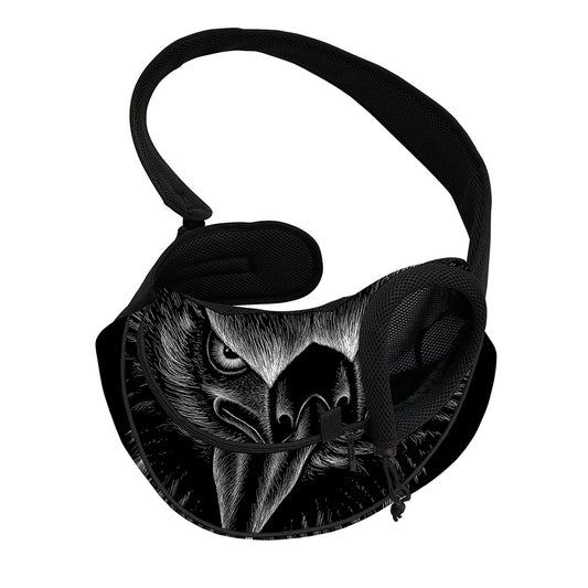 Black And White Eagle Print Pet Sling Carrier