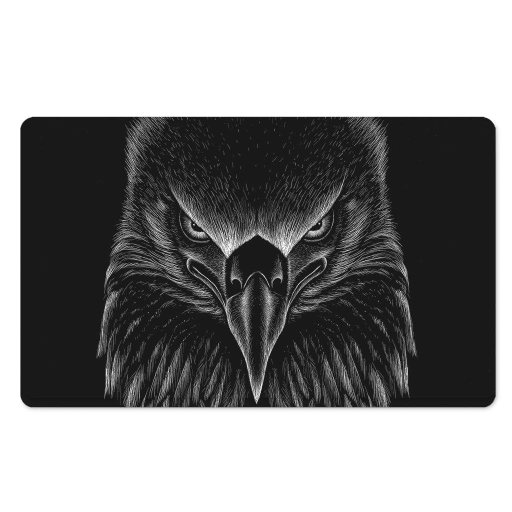 Black And White Eagle Print Polyester Doormat