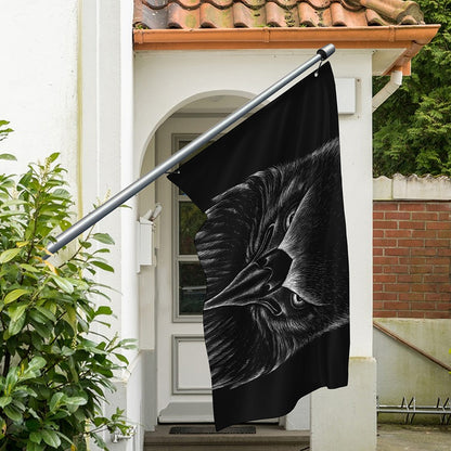 Black And White Eagle Print Polyester Flag