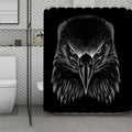 Black And White Eagle Print Polyester Shower Curtain
