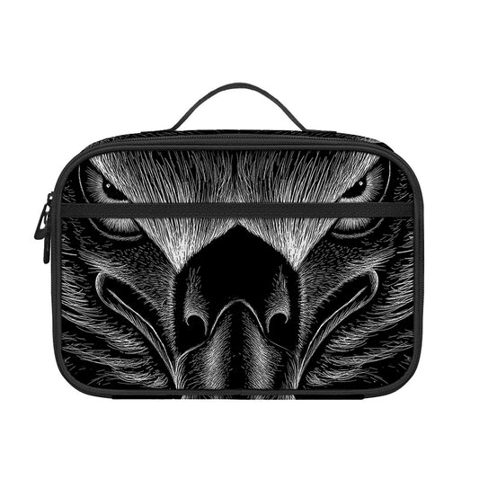 Black And White Eagle Print Portable Lunch Bag