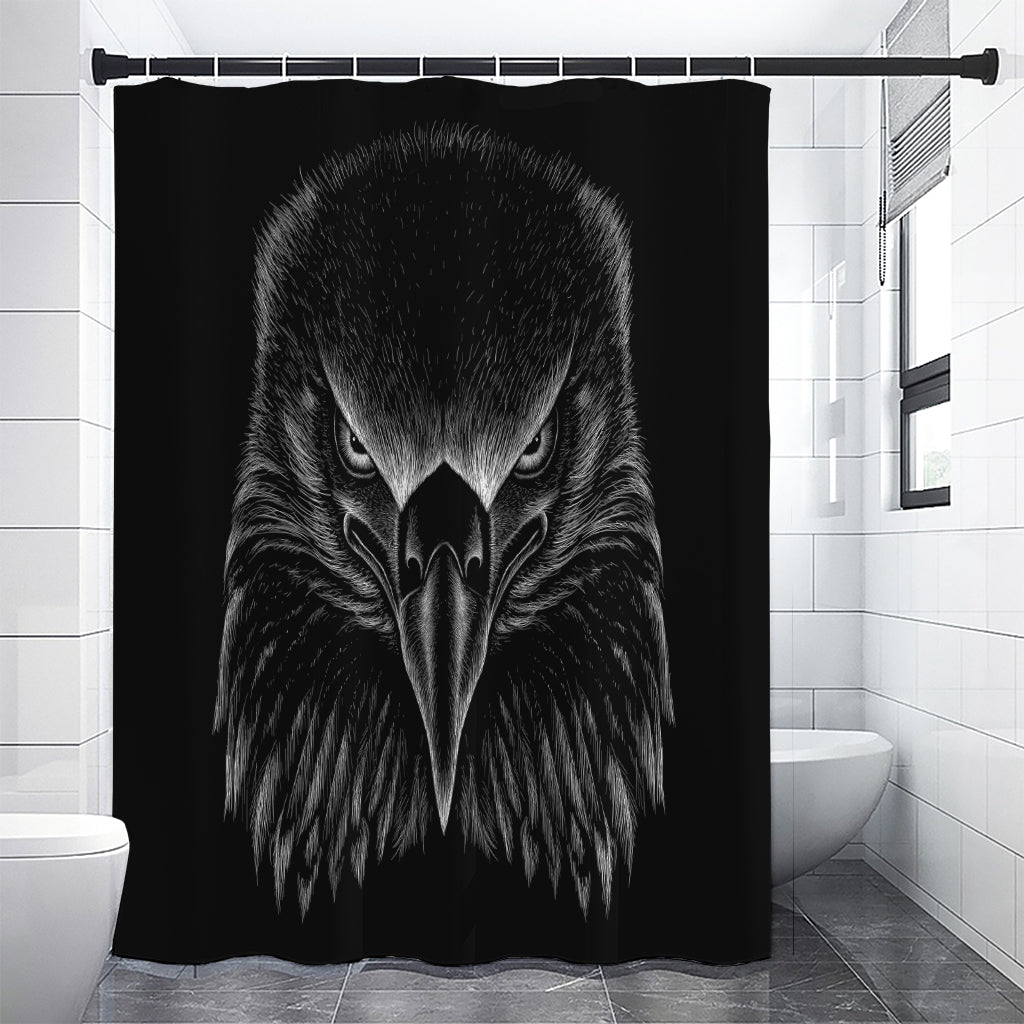 Black And White Eagle Print Premium Shower Curtain