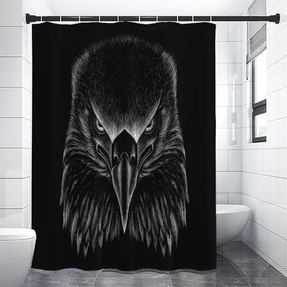 Black And White Eagle Print Premium Shower Curtain