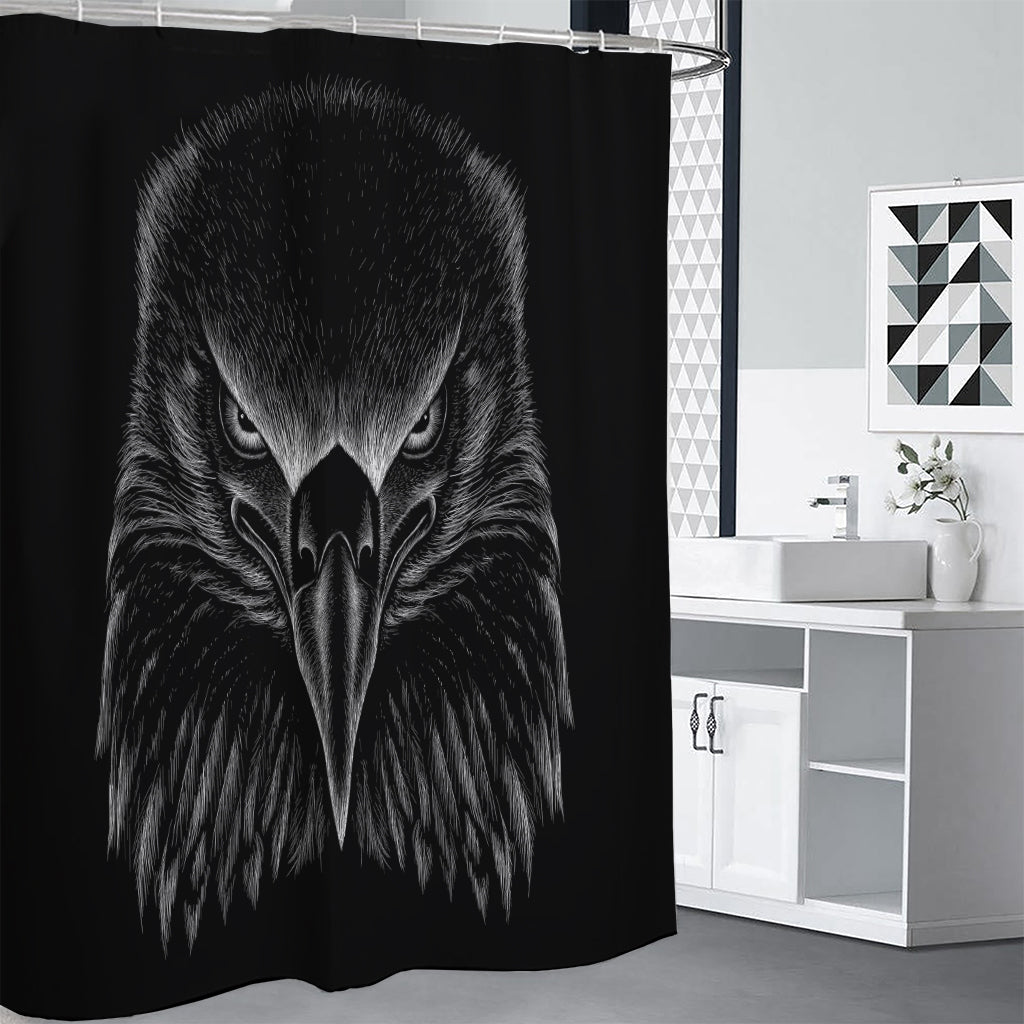 Black And White Eagle Print Premium Shower Curtain