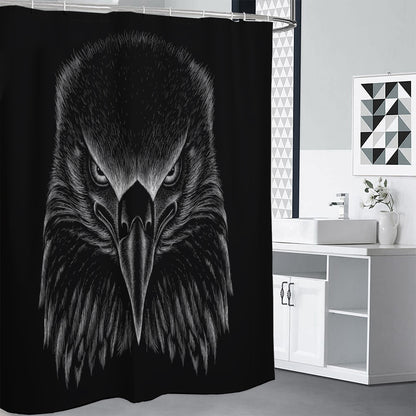 Black And White Eagle Print Premium Shower Curtain