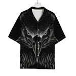 Black And White Eagle Print Rayon Hawaiian Shirt