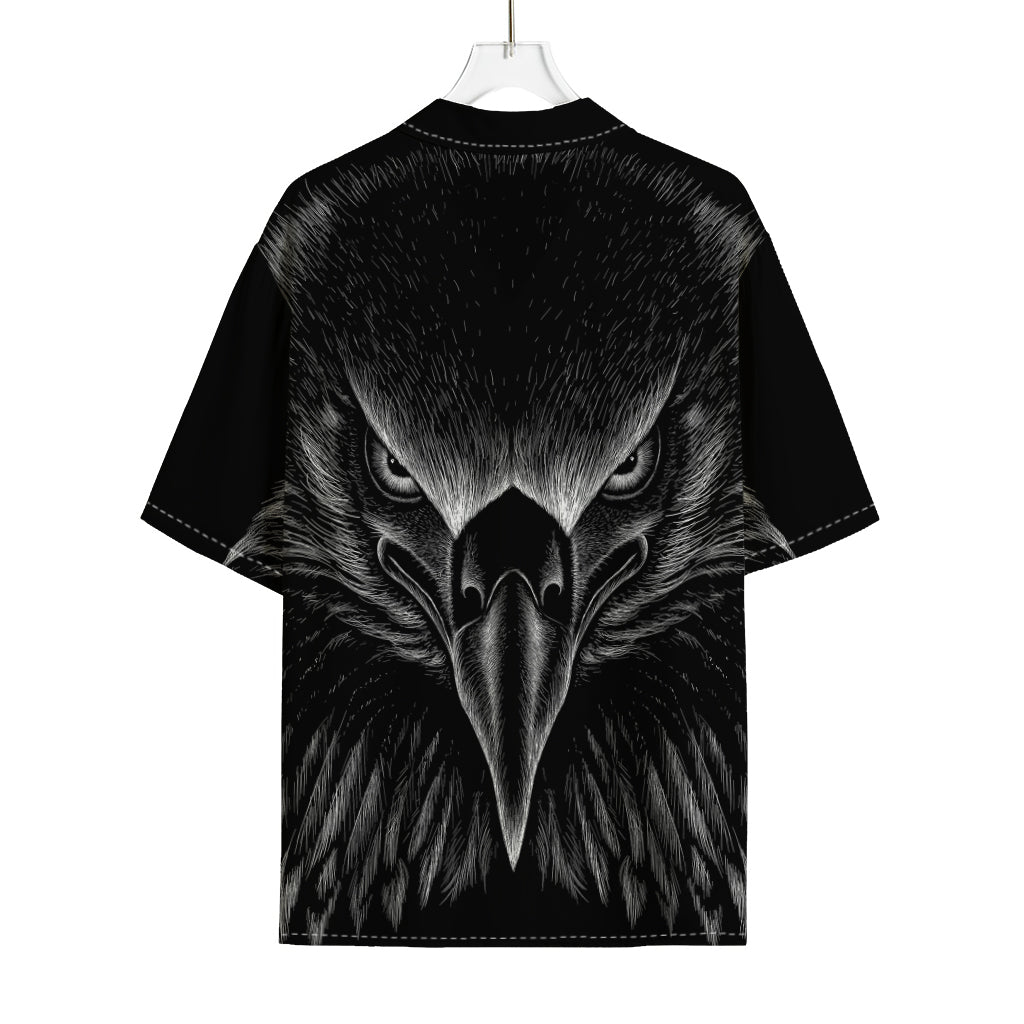 Black And White Eagle Print Rayon Hawaiian Shirt