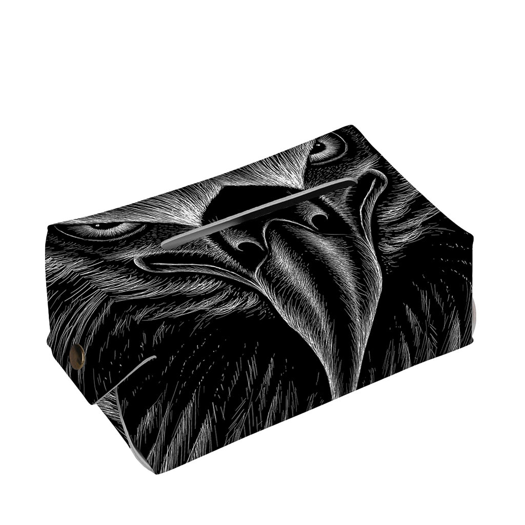 Black And White Eagle Print Rectangle Tissue Box Cover