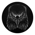 Black And White Eagle Print Round Blanket