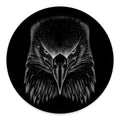 Black And White Eagle Print Round Floor Mat