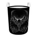 Black And White Eagle Print Round Laundry Basket
