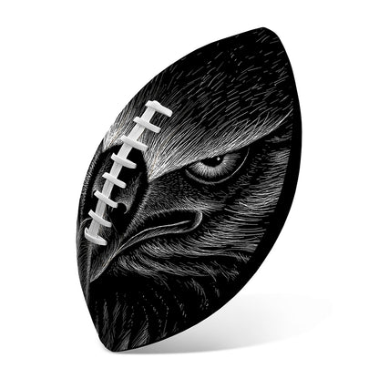 Black And White Eagle Print Rugby Ball