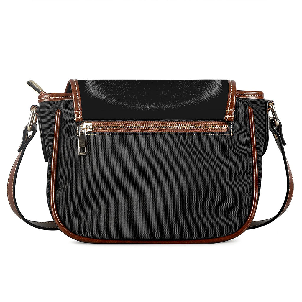 Black And White Eagle Print Saddle Bag