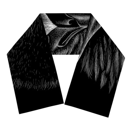 Black And White Eagle Print Scarf