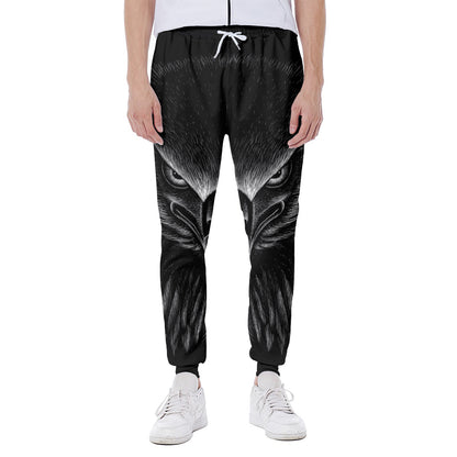 Black And White Eagle Print Scuba Joggers
