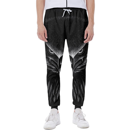 Black And White Eagle Print Scuba Joggers