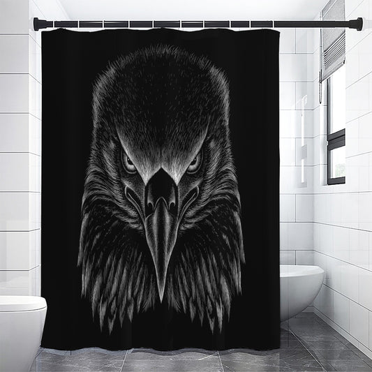 Black And White Eagle Print Shower Curtain