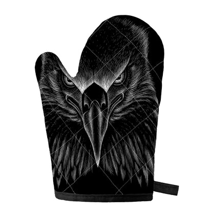 Black And White Eagle Print Single Oven Mitt