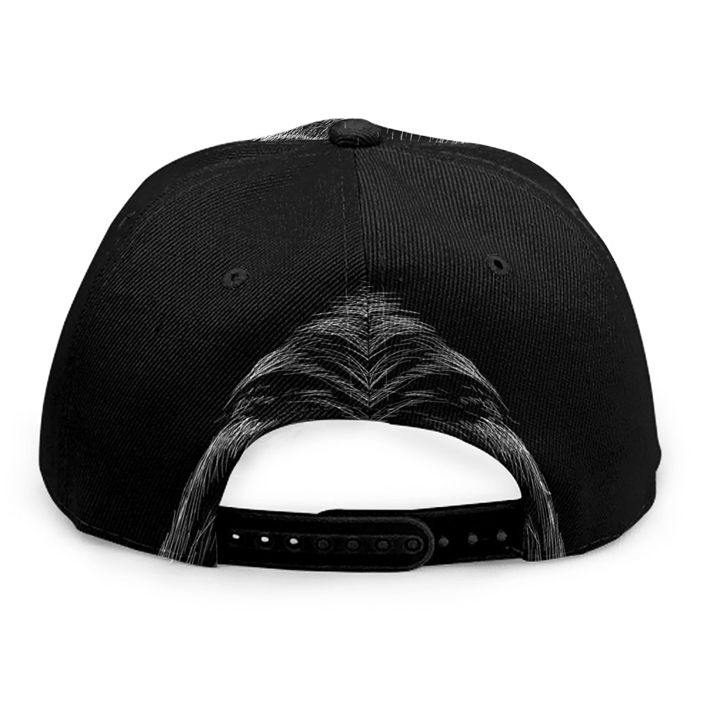 Black And White Eagle Print Snapback Cap