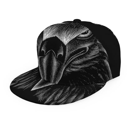 Black And White Eagle Print Snapback Cap